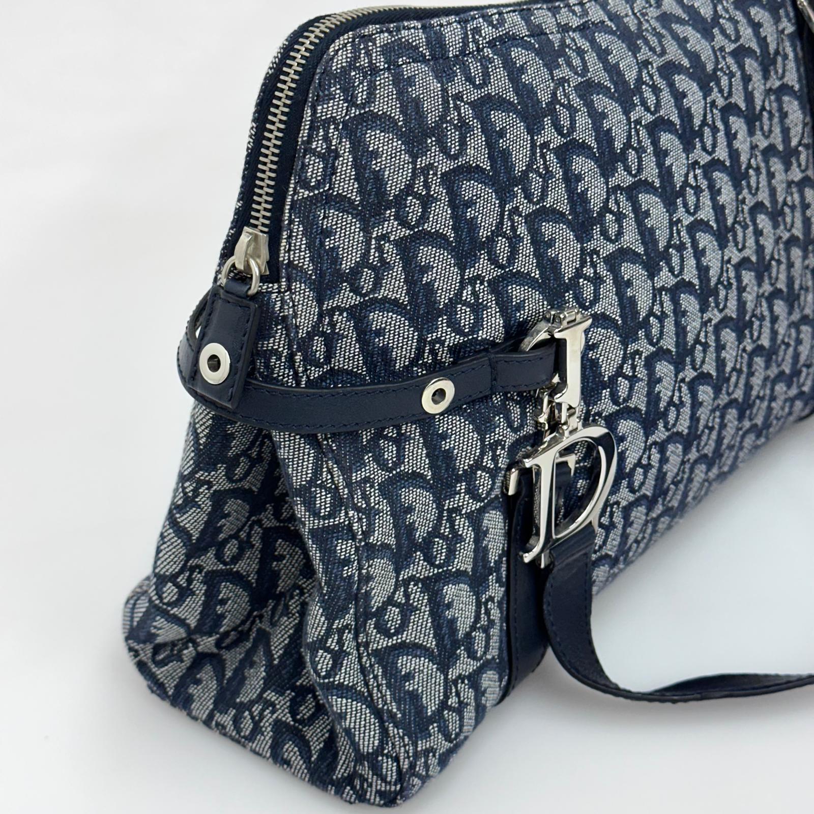 Christian Dior Borsa Bowling Oblique Blu