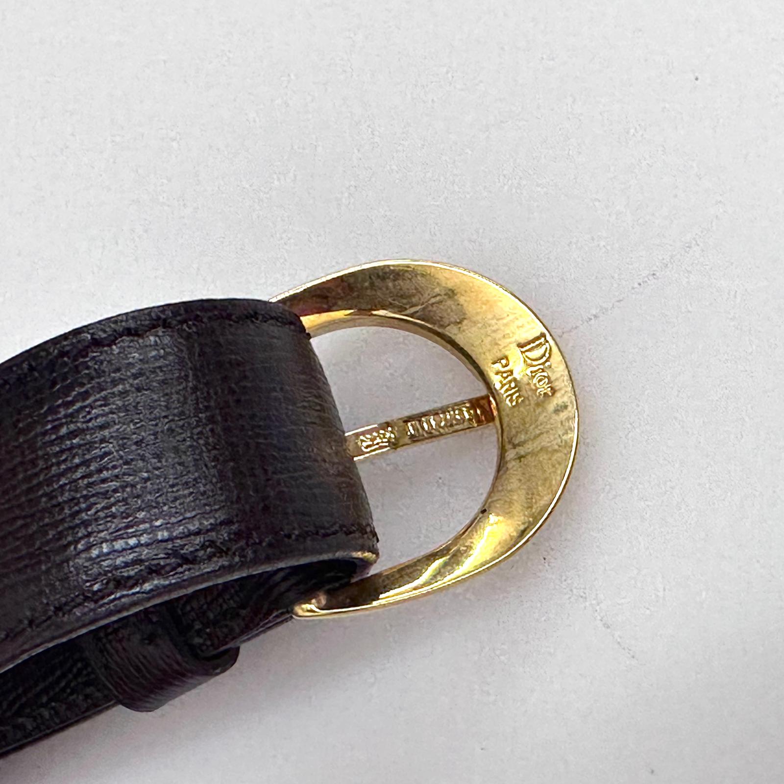 Christian Dior Borsa Secchiello Médaillon Vintage in Pelle Nera