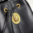 Christian Dior Borsa Secchiello Médaillon Vintage in Pelle Nera