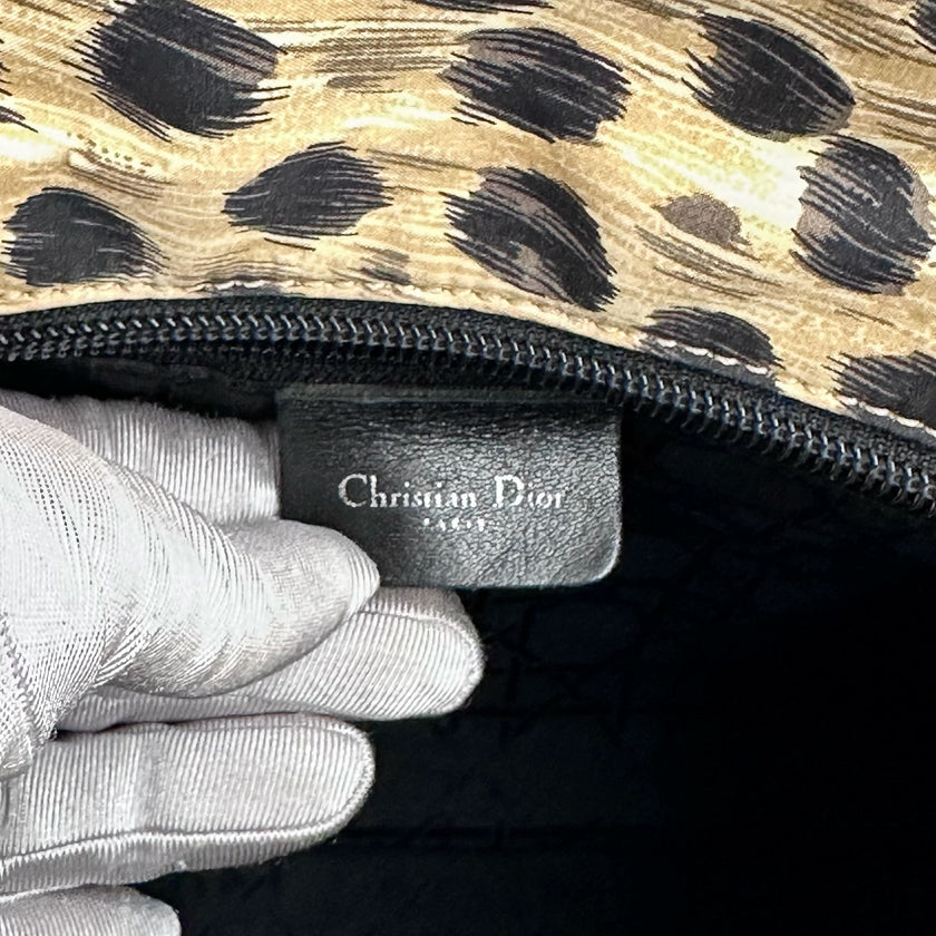 Christian Dior Borsa a mano Lady Dior Large Leopard Print
