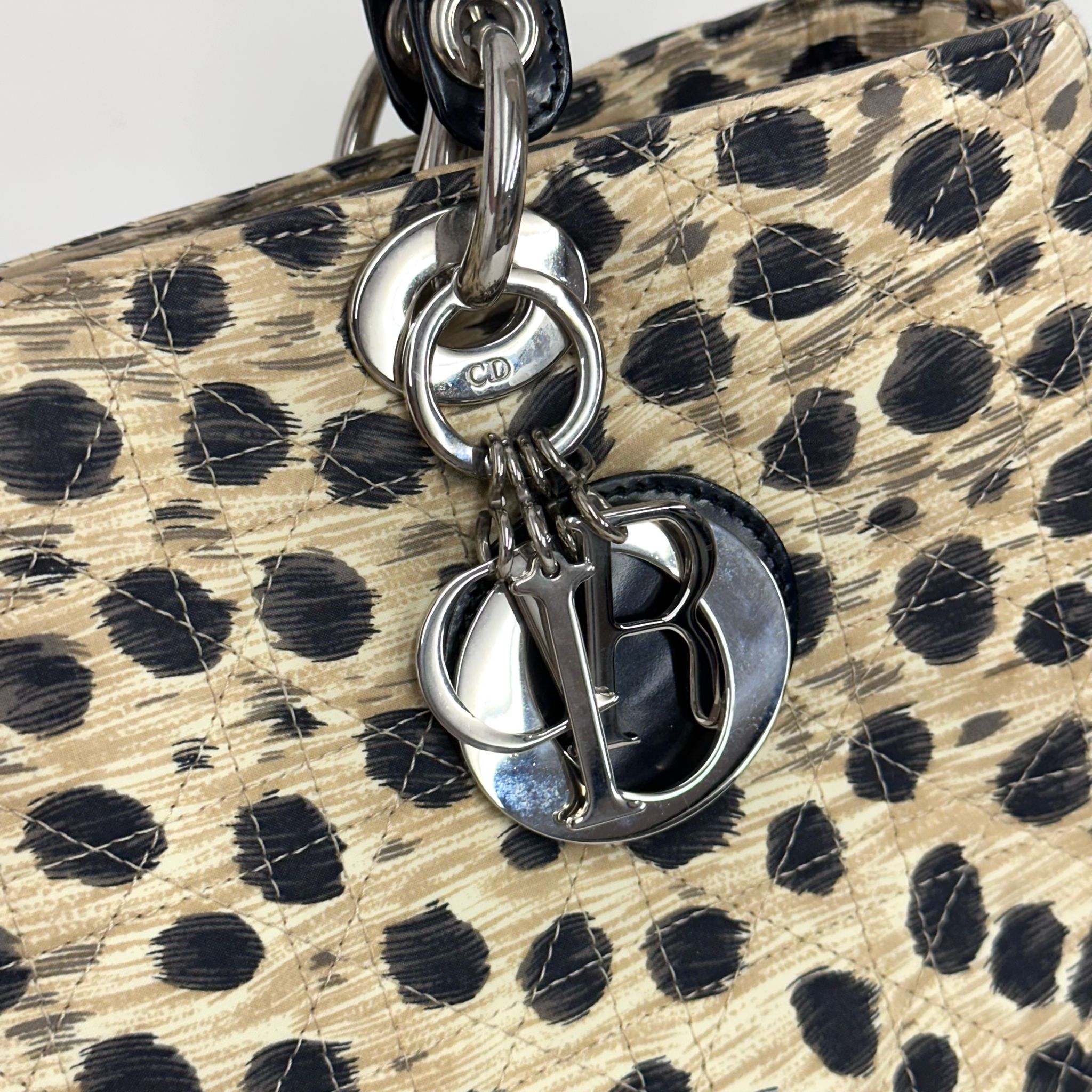 Christian Dior Borsa a mano Lady Dior Large Leopard Print