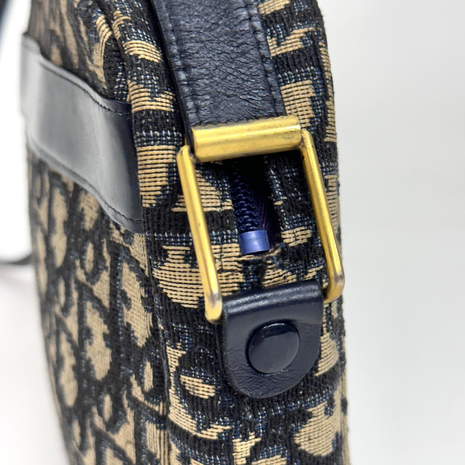 Christian Dior Borsa a spalla Monogram Trotter blu vintage
