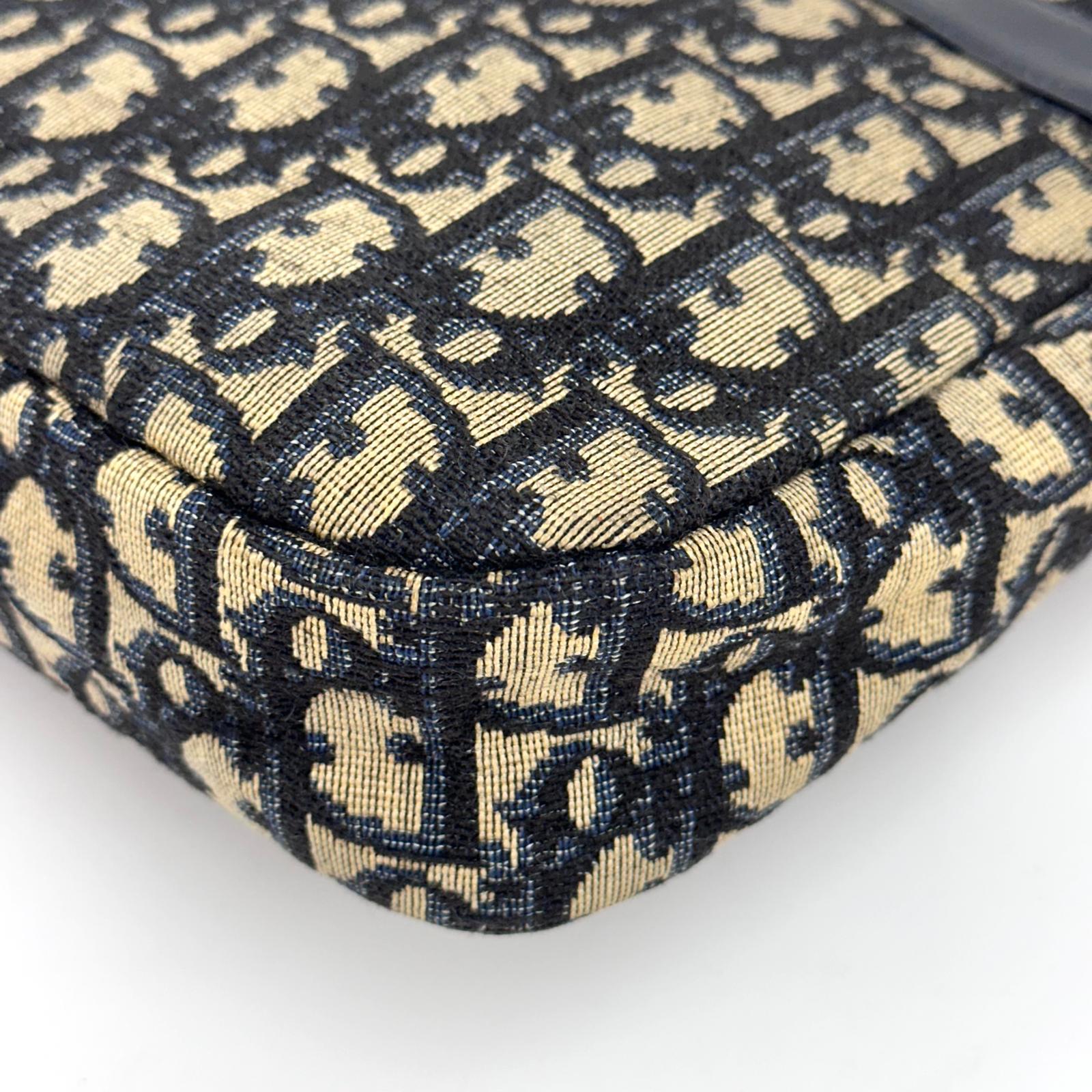 Christian Dior Borsa a spalla Monogram Trotter blu vintage