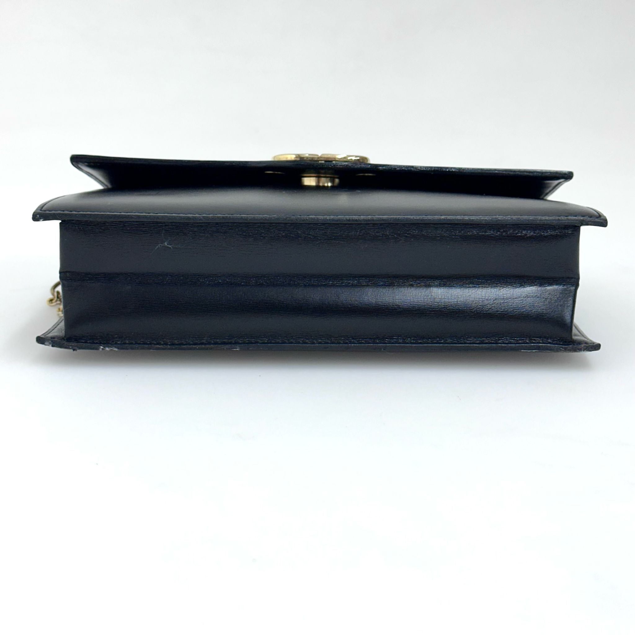 Christian Dior Borsa a tracolla Vintage Logo CD in pelle nera