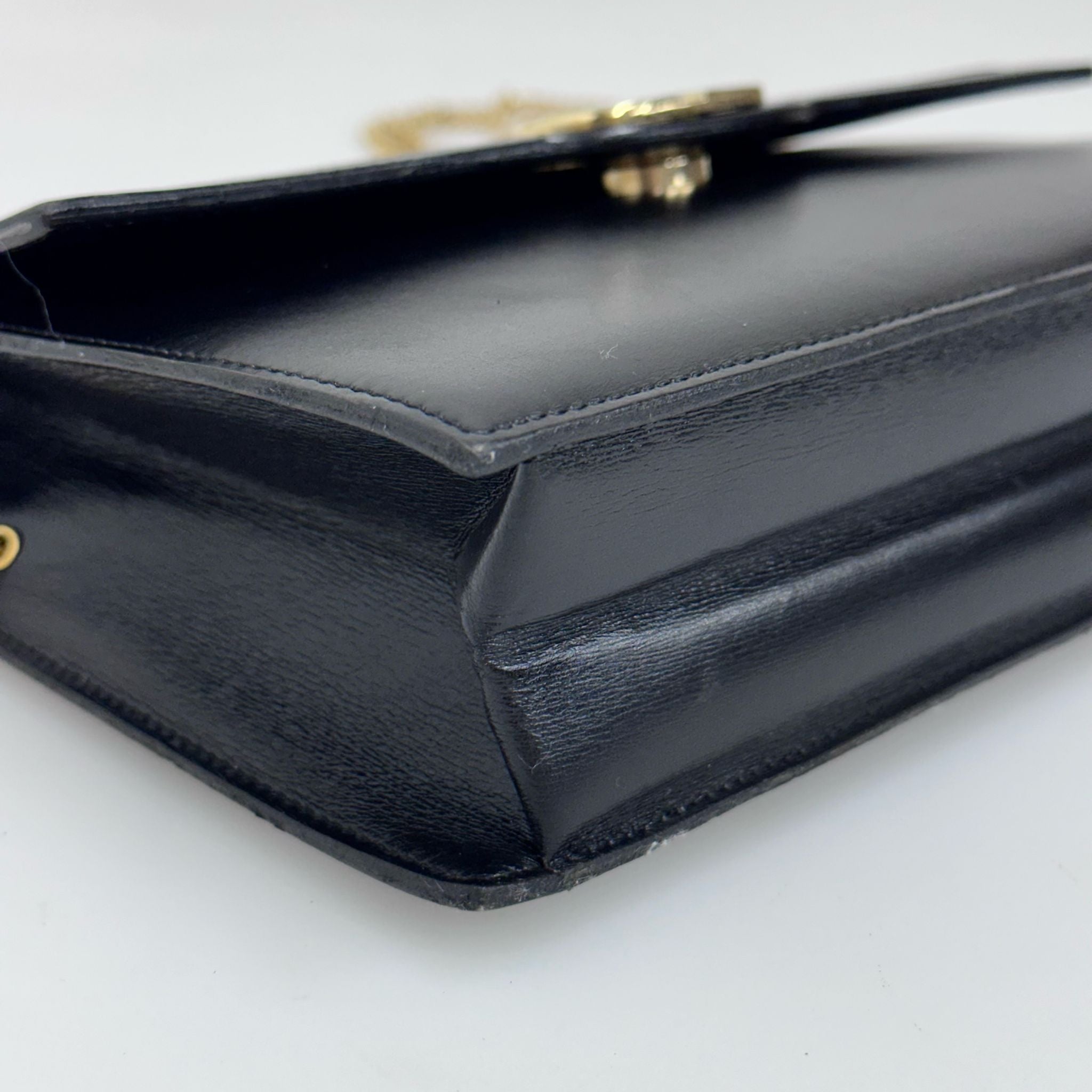 Christian Dior Borsa a tracolla Vintage Logo CD in pelle nera
