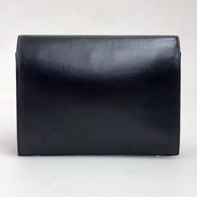 Christian Dior Borsa a tracolla Vintage Logo CD in pelle nera