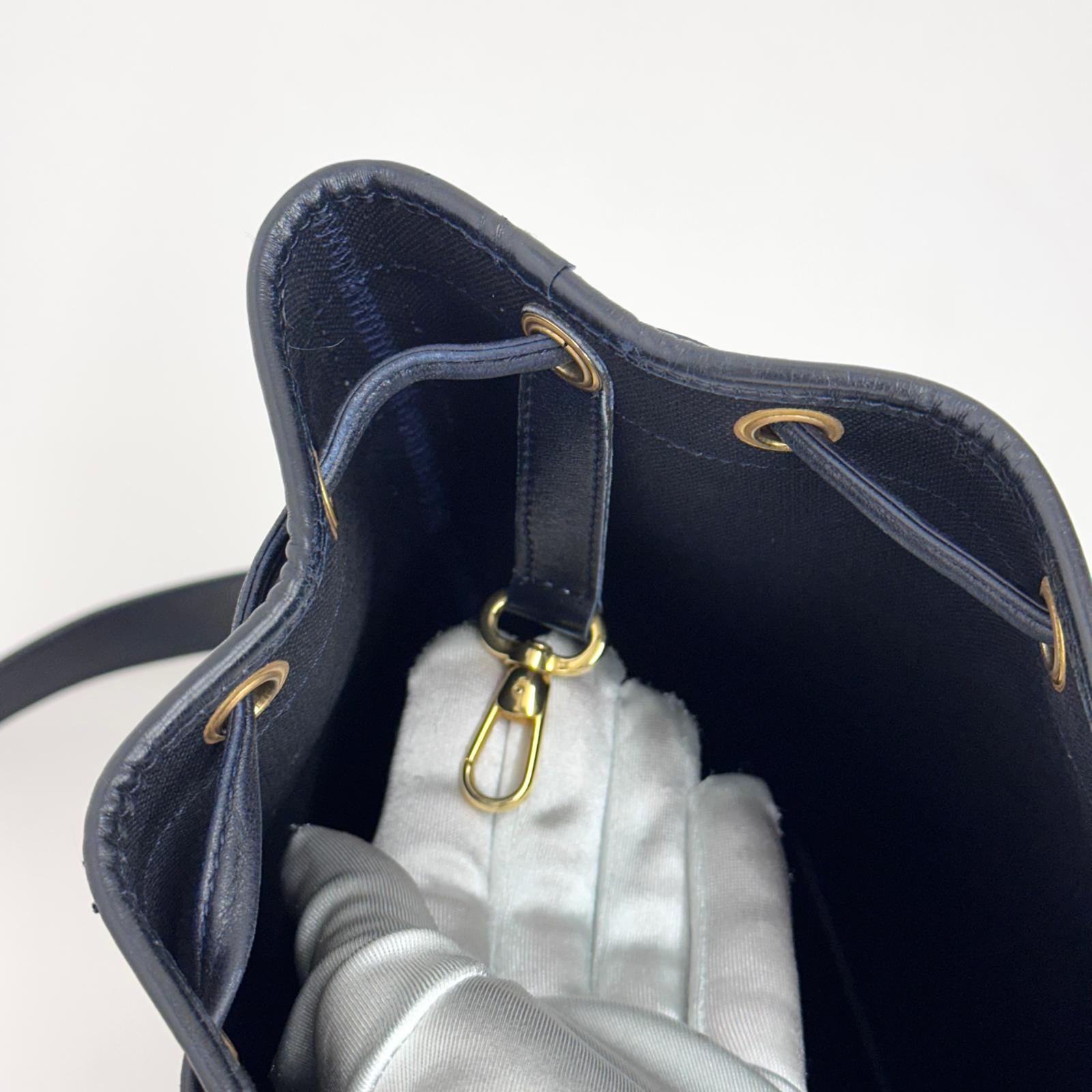 Christian Dior Borsa a tracolla secchiello Nido d'Ape blu vintage