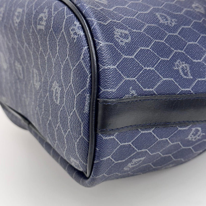 Christian Dior Borsa a tracolla secchiello Nido d'Ape blu vintage