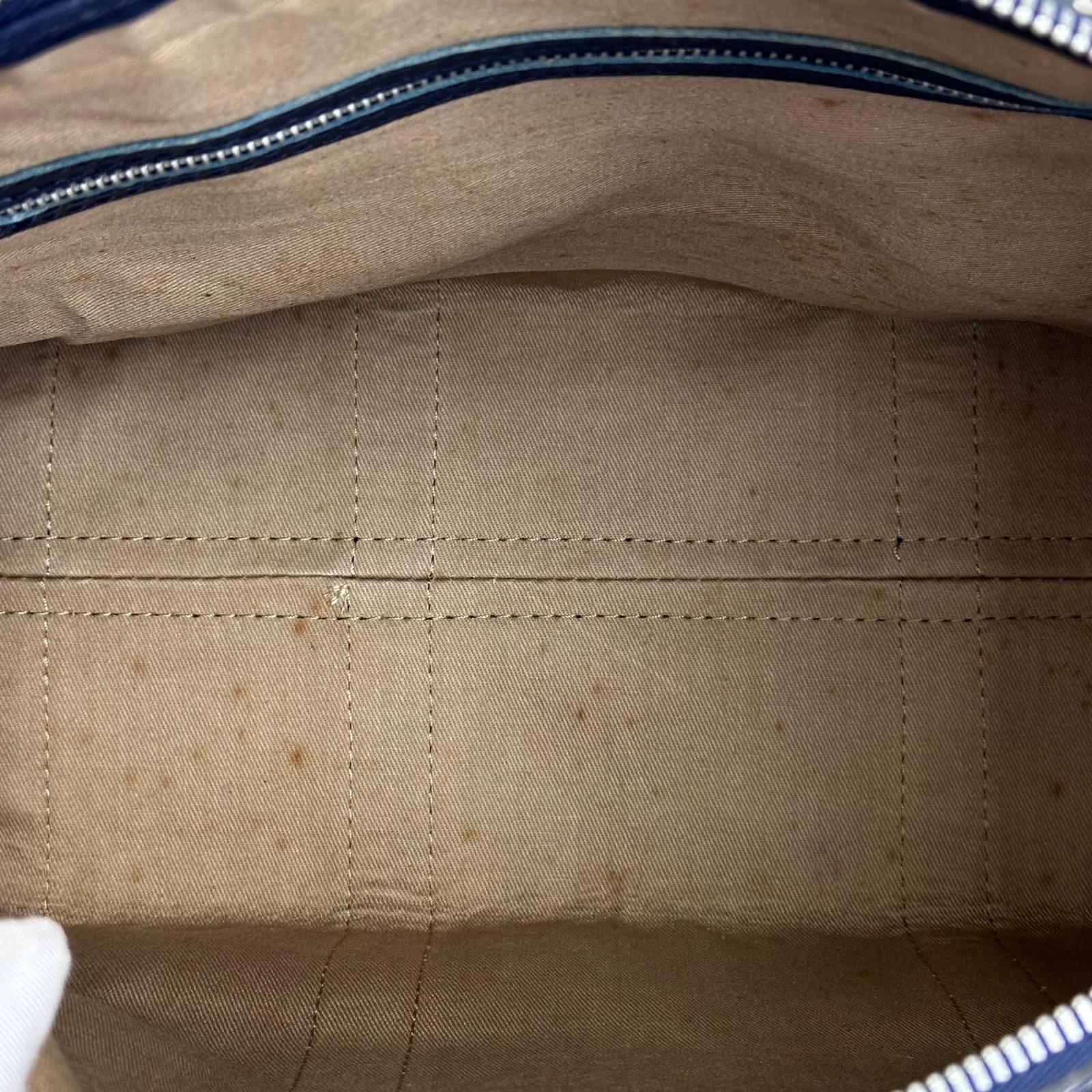 Christian Dior Boston Bag in Tela Oblique e Pelle Blu