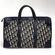 Christian Dior Boston Bag in Tela Oblique e Pelle Blu