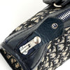 Christian Dior Boston Bag in Tela Oblique e Pelle Blu