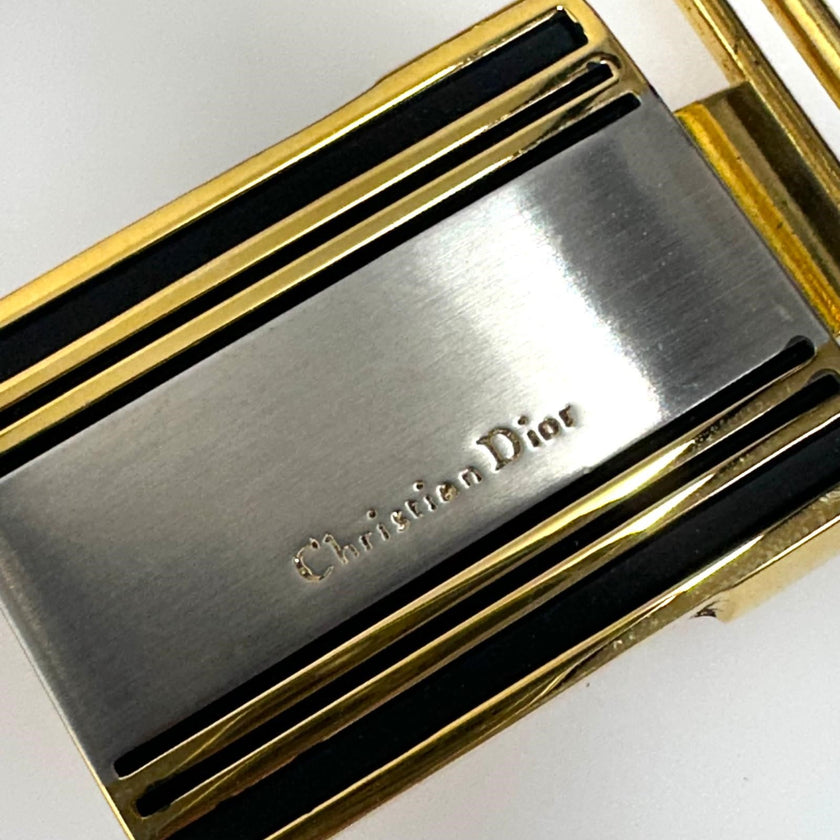 Christian Dior Cintura vintage reversibile con cambio fibbia Mis. 115 cm