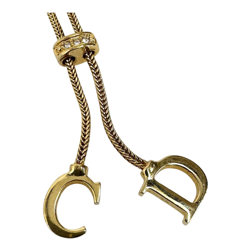 Christian Dior Collana CD Lariat Dorata