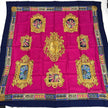Christian Dior Foulard Vintage in Seta Fucsia e Blu Navy