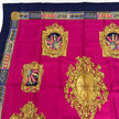 Christian Dior Foulard Vintage in Seta Fucsia e Blu Navy