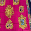 Christian Dior Foulard Vintage in Seta Fucsia e Blu Navy