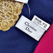 Christian Dior Foulard Vintage in Seta Fucsia e Blu Navy