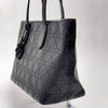 Christian Dior Panarea Tote in Tela Rivestita Cannage Nera Tono su Tono