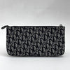 Christian Dior Pochette Trotter in Tela Monogram Blu e Pelle Nera