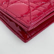 Christian Dior Pochette con catena Lady Dior Cannage vernice rossa