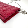 Christian Dior Pochette con catena Lady Dior Cannage vernice rossa