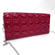Christian Dior Pochette con catena Lady Dior Cannage vernice rossa