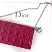 Christian Dior Pochette con catena Lady Dior Cannage vernice rossa