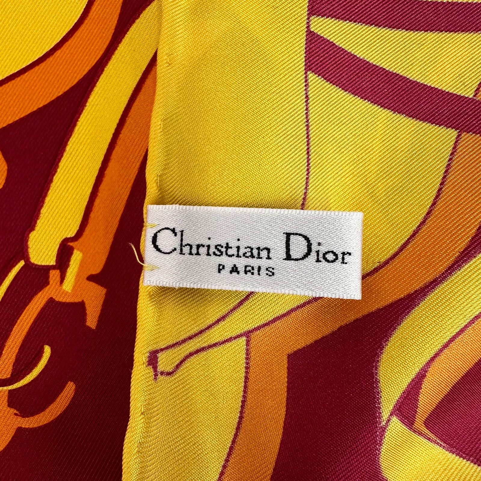 Christian Dior Saddle Foulard in seta multicolor (Era Jonh Galliano)