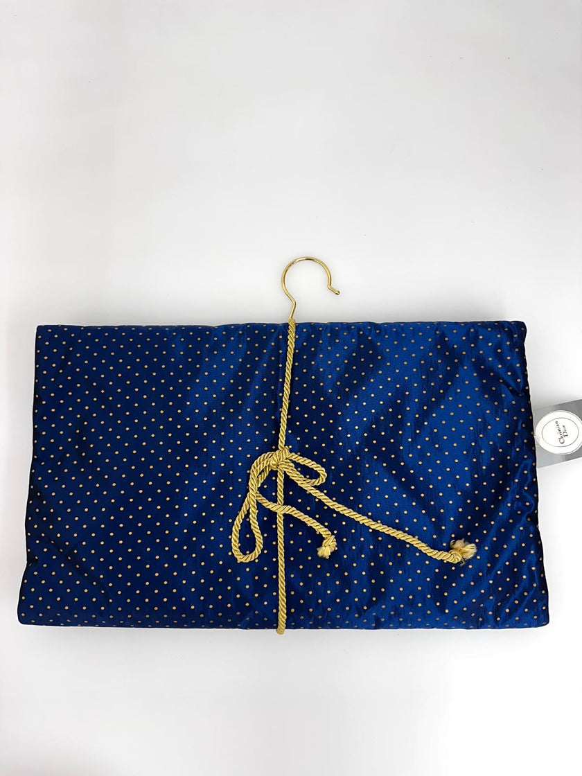 Christian Dior Set da Viaggio Vintage in Raso Blu Navy inutilizzato