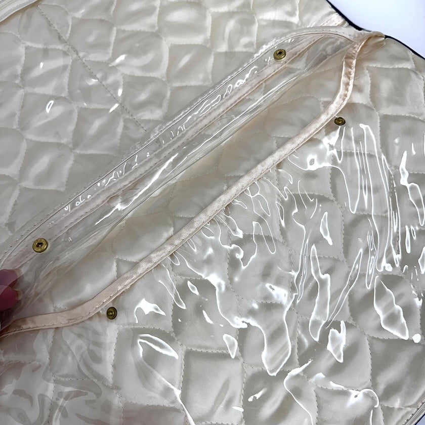 Christian Dior Set da Viaggio Vintage in Raso Blu Navy inutilizzato