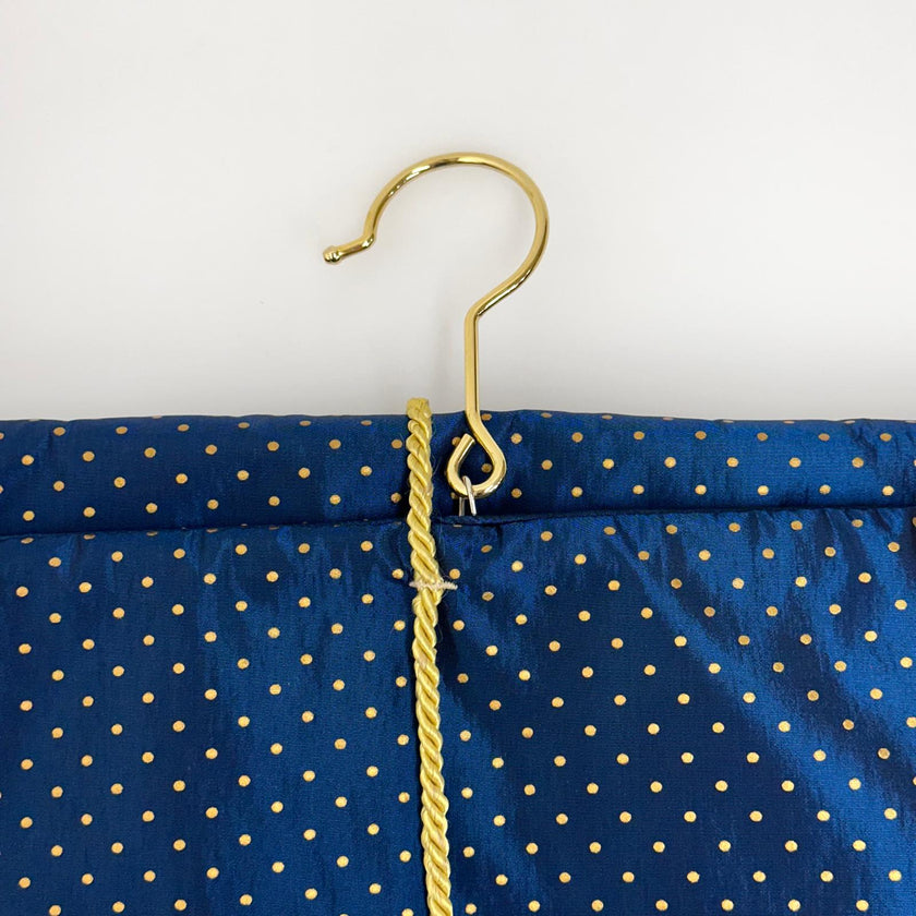 Christian Dior Set da Viaggio Vintage in Raso Blu Navy inutilizzato