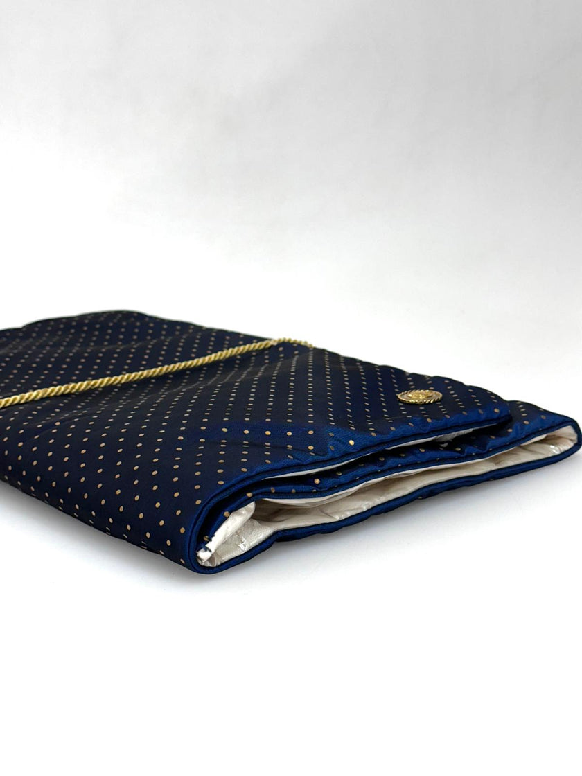 Christian Dior Set da Viaggio Vintage in Raso Blu Navy inutilizzato