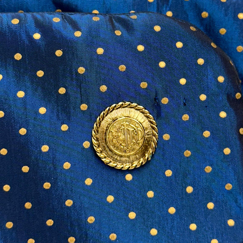 Christian Dior Set da Viaggio Vintage in Raso Blu Navy inutilizzato