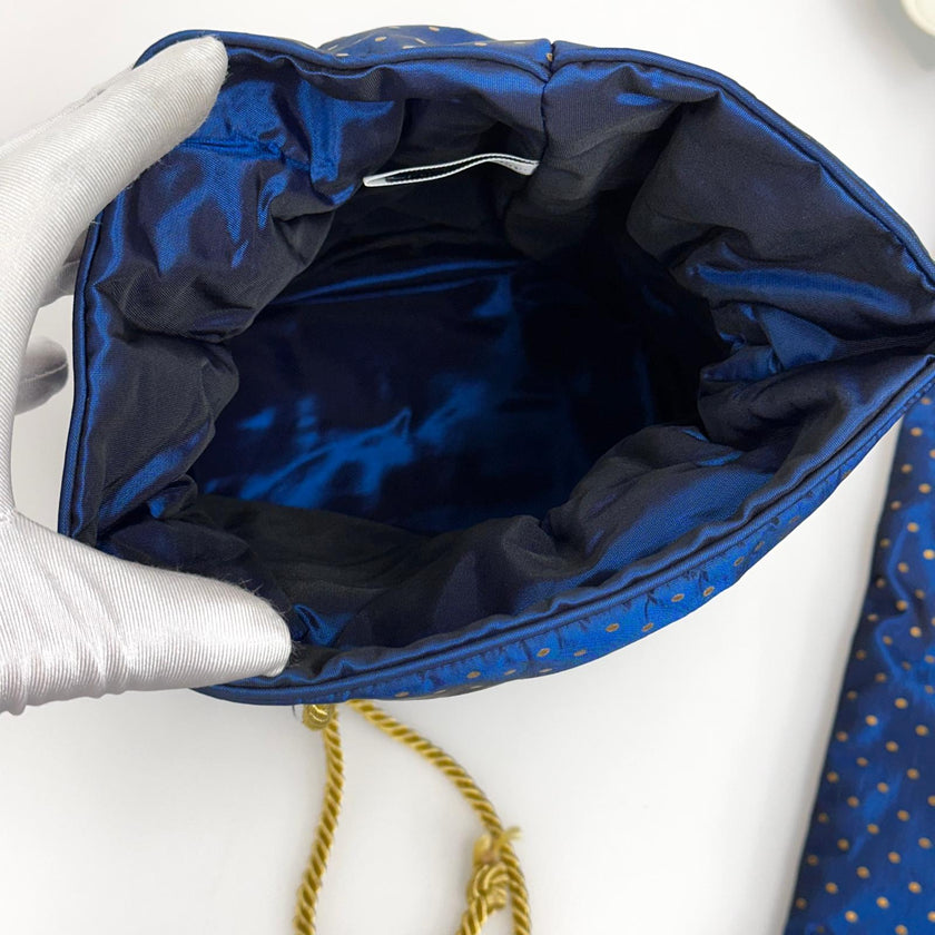 Christian Dior Set da Viaggio Vintage in Raso Blu Navy inutilizzato