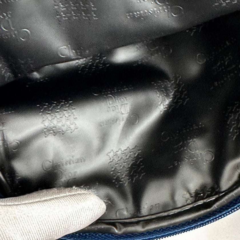 Christian Dior Set da Viaggio Vintage in Raso Blu Navy inutilizzato