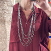 Collana Vintage Saint Laurent a Più Fili in Metallo Argento – Gioiello Statement Anni ’80