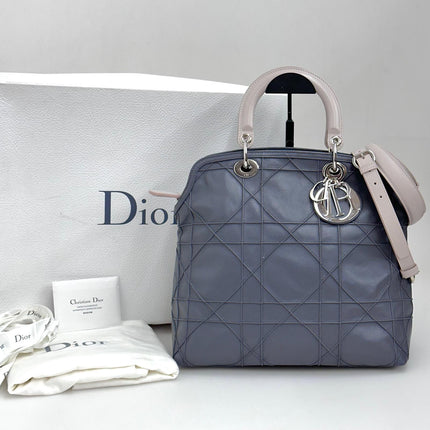 Dior Borsa Granville Cannage bicolore grigio e rosa