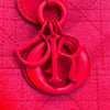 Dior Borsa Panarea Tote in tela Cannage rosso corallo