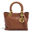 Dior Borsa a mano Lady Dior Media in pelle biscotto