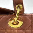 Dior Borsa a mano Lady Dior Media in pelle biscotto