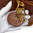 Dior Borsa a mano Lady Dior Media in pelle biscotto