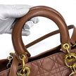 Dior Borsa a mano Lady Dior Media in pelle biscotto