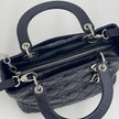 Dior Borsa a mano e tracolla Lady Dior Medium in pelle nera cannage