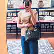 Dior Borsa a mano e tracolla Lady Dior Medium in pelle nera cannage