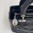 Dior Borsa a mano e tracolla Lady Dior Medium in pelle nera cannage