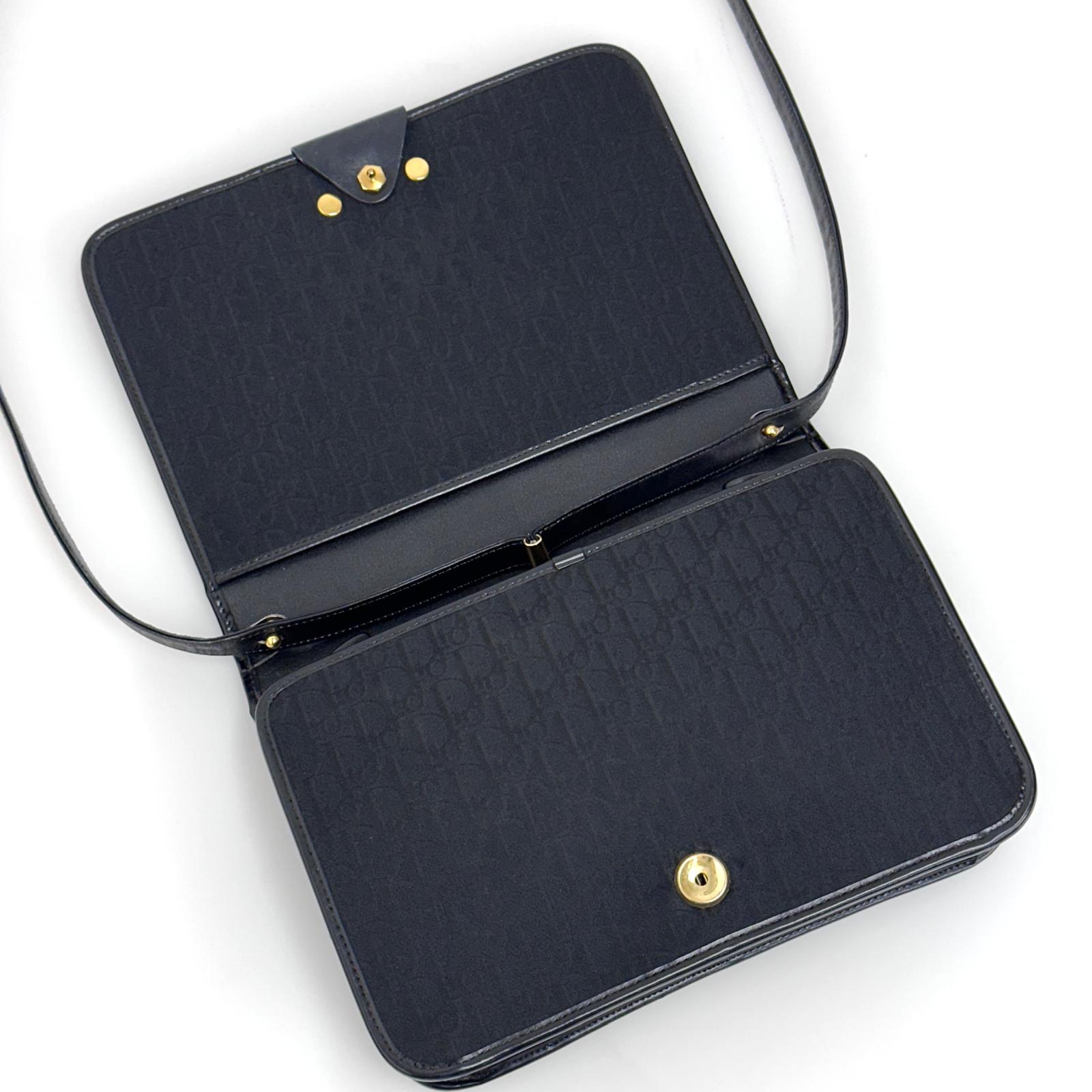 Dior Borsa a spalla modello CD in tela monogram nera