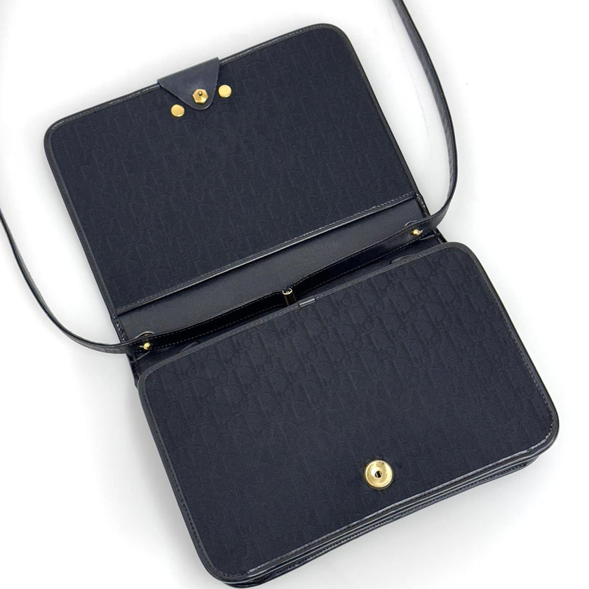 Dior Borsa a spalla modello CD in tela monogram nera