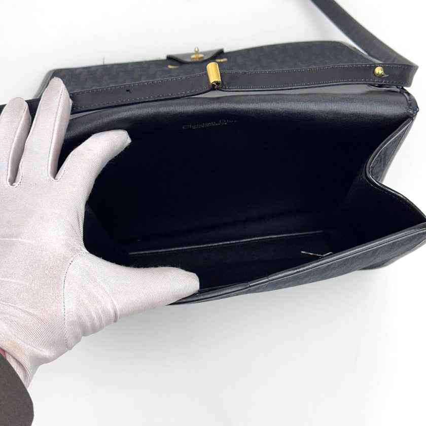 Dior Borsa a spalla modello CD in tela monogram nera