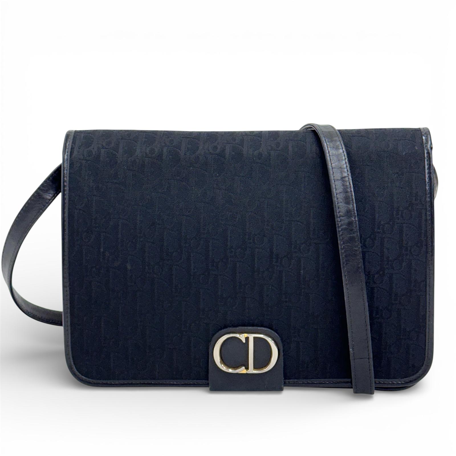Dior Borsa a spalla modello CD in tela monogram nera