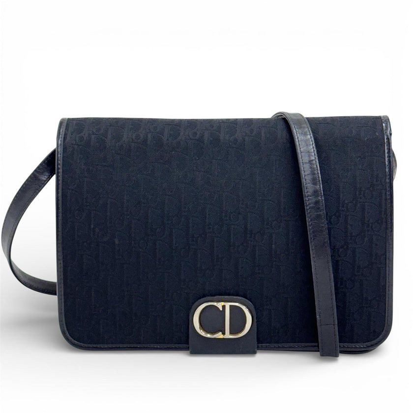 Dior Borsa a spalla modello CD in tela monogram nera